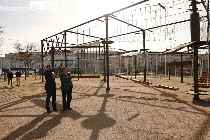 Nuevo parque de aventura en Salamanca, junto a los Huertos Urbanos. Foto de David Sañudo