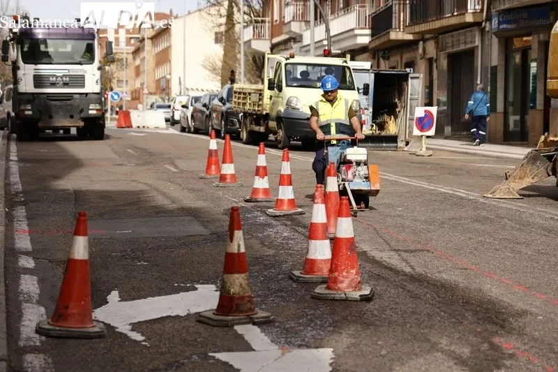 Obras de urbanización de la Carretera de Ledesma. Foto de David Sañudo