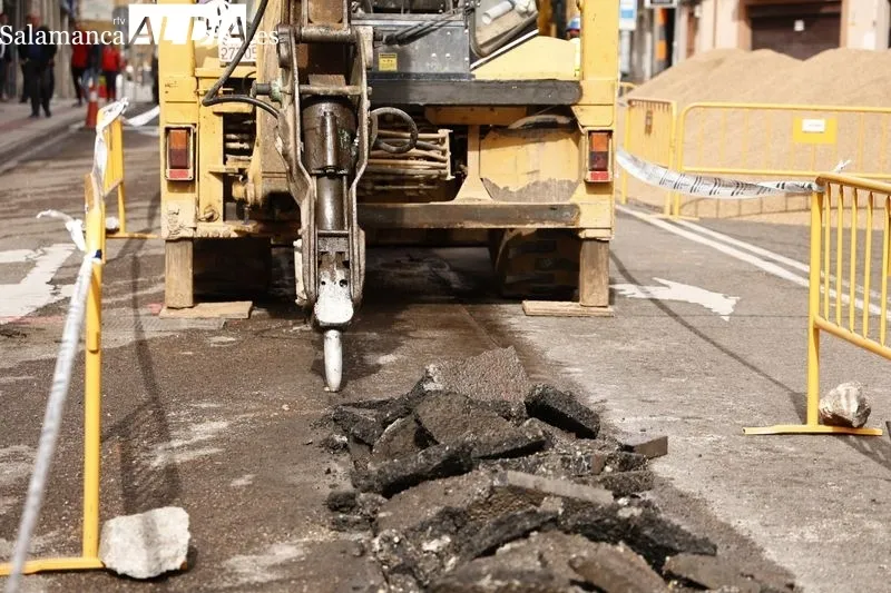 Obras de urbanización de la Carretera de Ledesma. Foto de David Sañudo