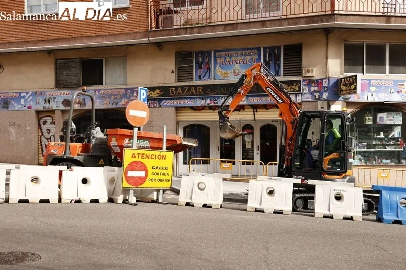 Obras de urbanización de la Carretera de Ledesma. Foto de David Sañudo