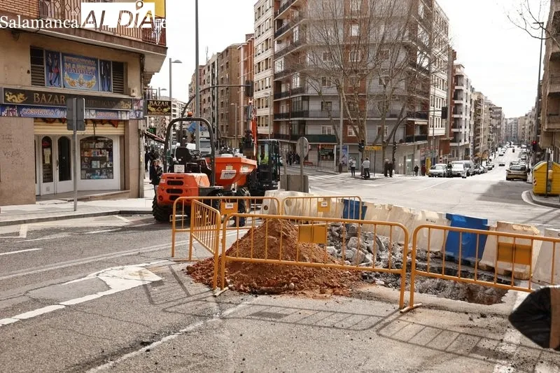 Obras de urbanización de la Carretera de Ledesma. Foto de David Sañudo
