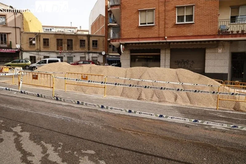 Obras de urbanización de la Carretera de Ledesma. Foto de David Sañudo
