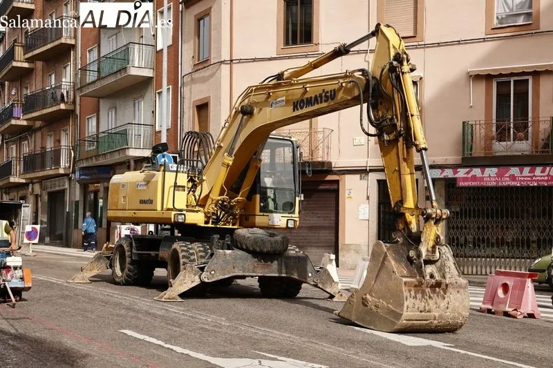 Obras de urbanización de la Carretera de Ledesma. Foto de David Sañudo