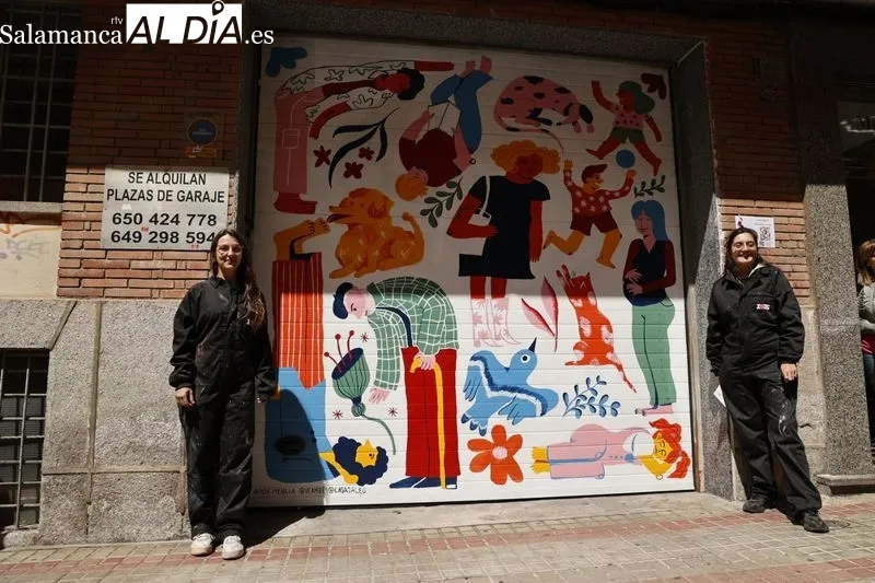 Foto 4 - Sara Ros y Beatriz Oliver, premiadas con la mejor obra del Concurso Galer&iacute;a Urbana del barrio del Oeste