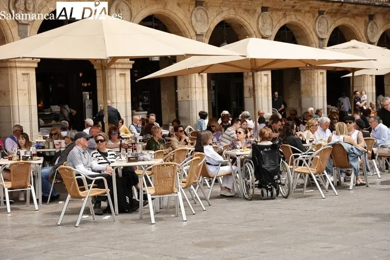 Ambiente en el centro de Salamanca este domingo. Fotos: David Sañudo