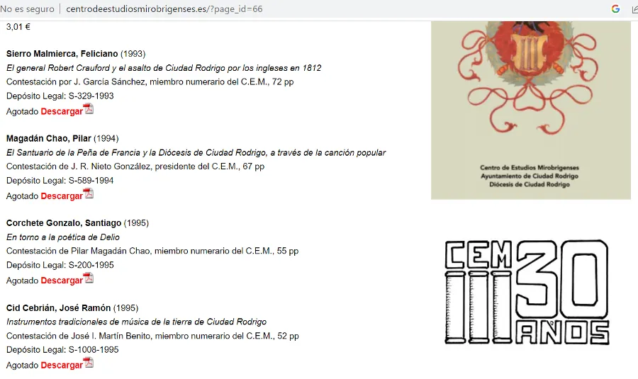Foto 3 - El CEM &lsquo;libera&rsquo; en su web parte de su ingente producci&oacute;n acad&eacute;mica