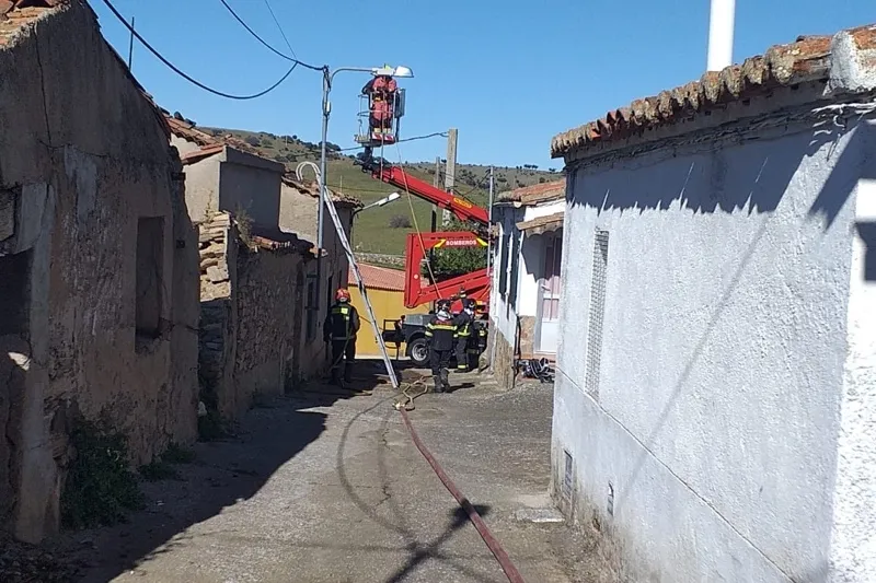 Foto 2 - Al menos dos dotaciones de Bomberos de Pe&ntilde;aranda intervienen en un grave incendio en Horcajo Medianero
