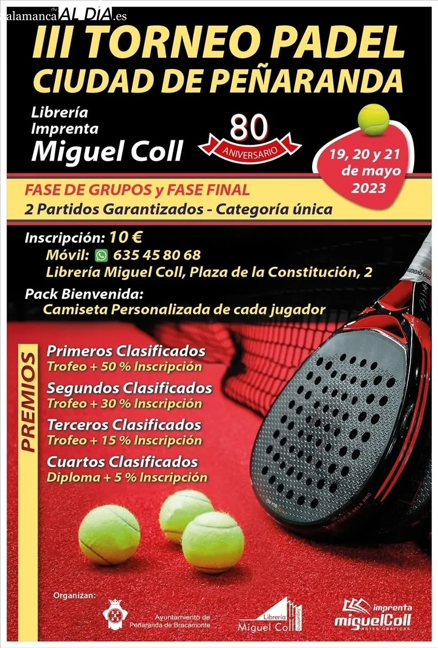 Peñaranda pone en marcha su III Torneo de Pádel 