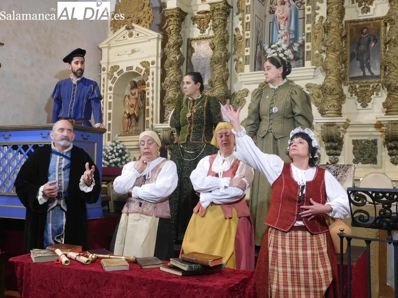 El grupo Lazarillo de Tormes en la representación de 'Buscando a Nebrija' en Campo de Ledesma
