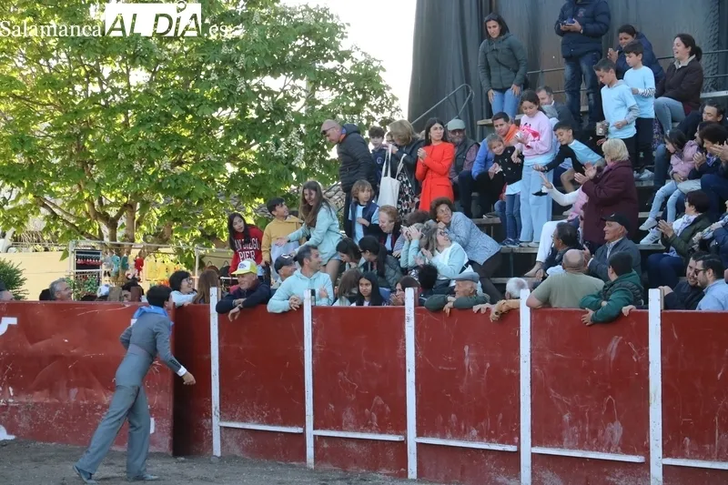 Clase práctica de los alumnos de la Escuela de Tauromaquia de Salamanca en Olmedo de Camaces / CORRAL