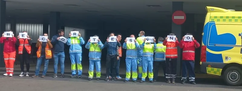 Protesta de profesionales del transporte sanitario de Salamanca