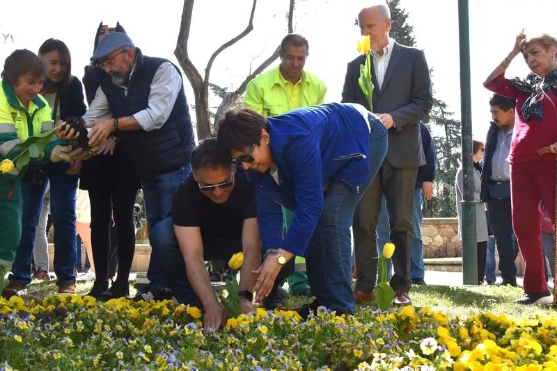 Plantación tulipanes Día del Parkinson | FOTOS: Vanesa Martins 