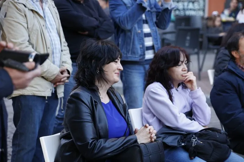 Acto público de Podemos-IU-Alianza Verde en la plaza del Oeste. Fotos: David Sañudo