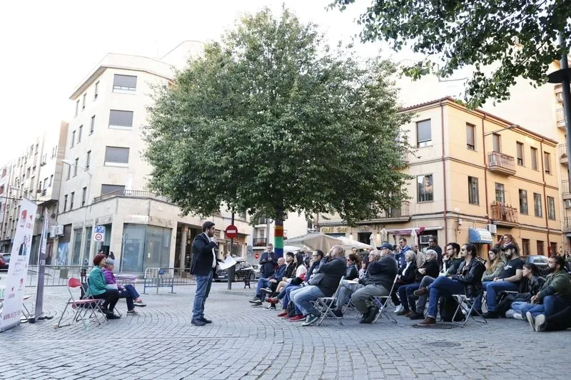Acto público de Podemos-IU-Alianza Verde en la plaza del Oeste. Fotos: David Sañudo
