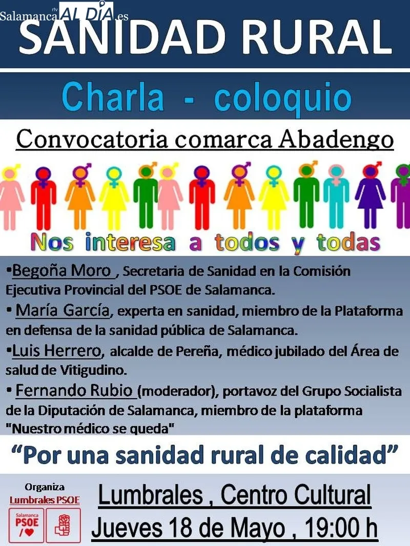 Miembros del equipo socialista en la feria de ganado de Lumbrales del 15 de mayo