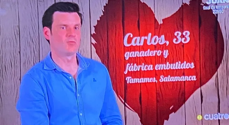 Imagen de televisión de Carlos, durante su participación en la noche de este miércoles en 'First Dates'