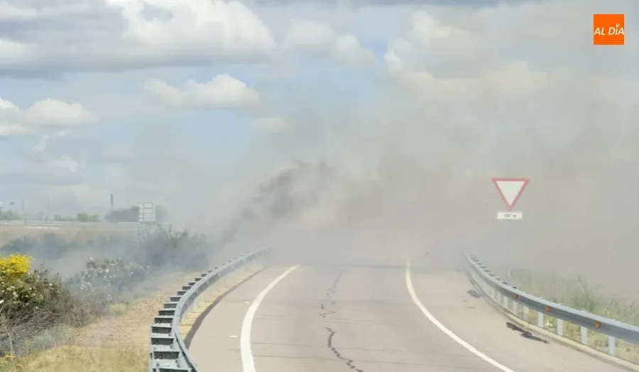 Foto 8 - Registrado un incendio junto a la A-62 a la altura de Sancti-Sp&iacute;ritus