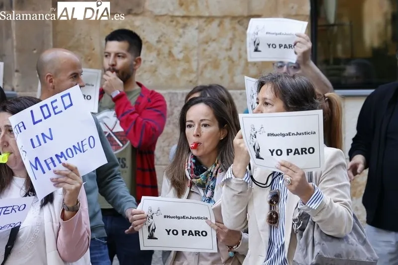 Protestas del personal de Justicia en Salamanca. Foto de David Sañudo