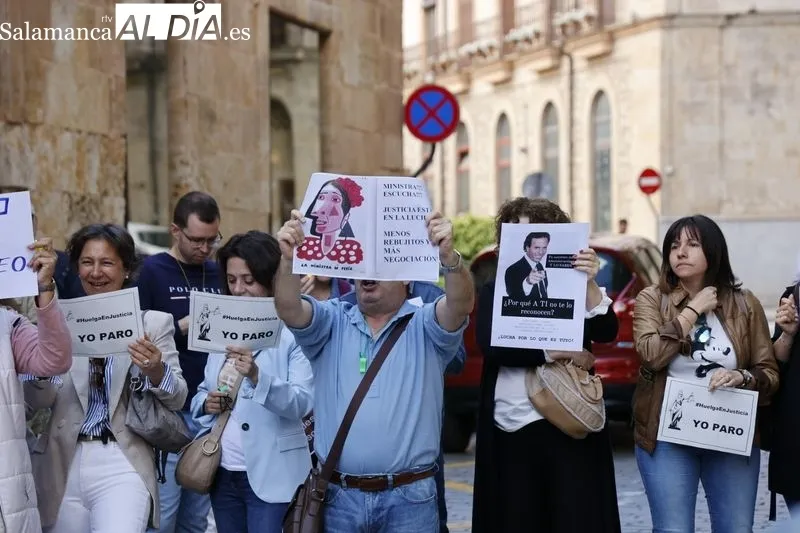 Protestas del personal de Justicia en Salamanca. Foto de David Sañudo
