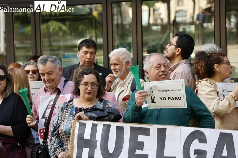 Protestas del personal de Justicia en Salamanca. Foto de David Sañudo