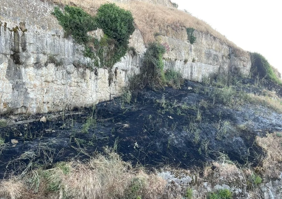 Foto 2 - Registrado de madrugada un incendio en el escarpe del Parador