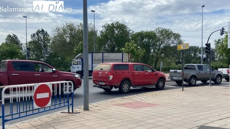 Caravana de coches de ganaderos en la avenida de la Aldehuela. Foto de Vanesa Martins