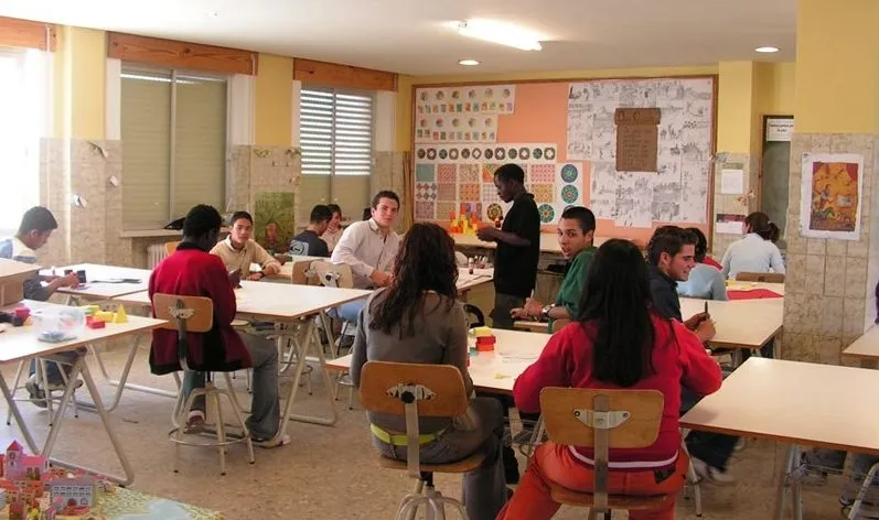 Colegio La Inmaculada en Armenteros. Foto de archivo