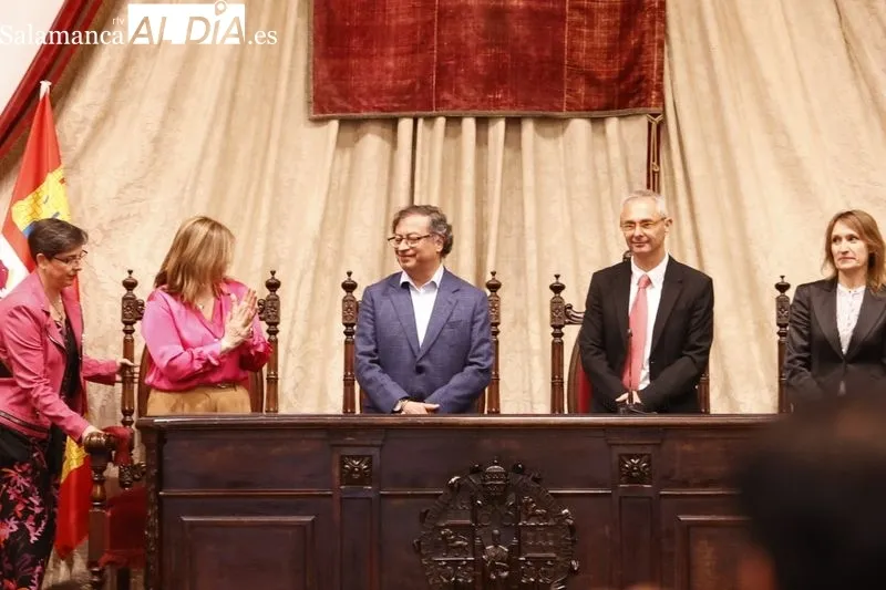 Homenaje al presidente de Colombia en el Paraninfo de la Universidad de Salamanca. Foto de David Sañudo