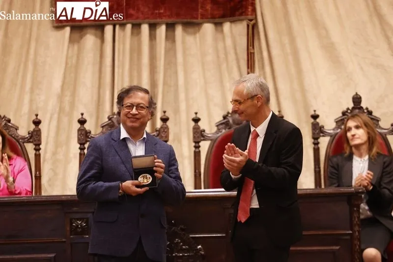Homenaje al presidente de Colombia en el Paraninfo de la Universidad de Salamanca. Foto de David Sañudo