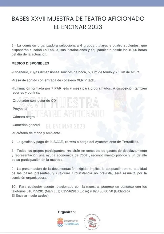 Foto 2 - Abierto el plazo de inscripci&oacute;n a la XXVII Muestra de Teatro de El Encinar&nbsp;