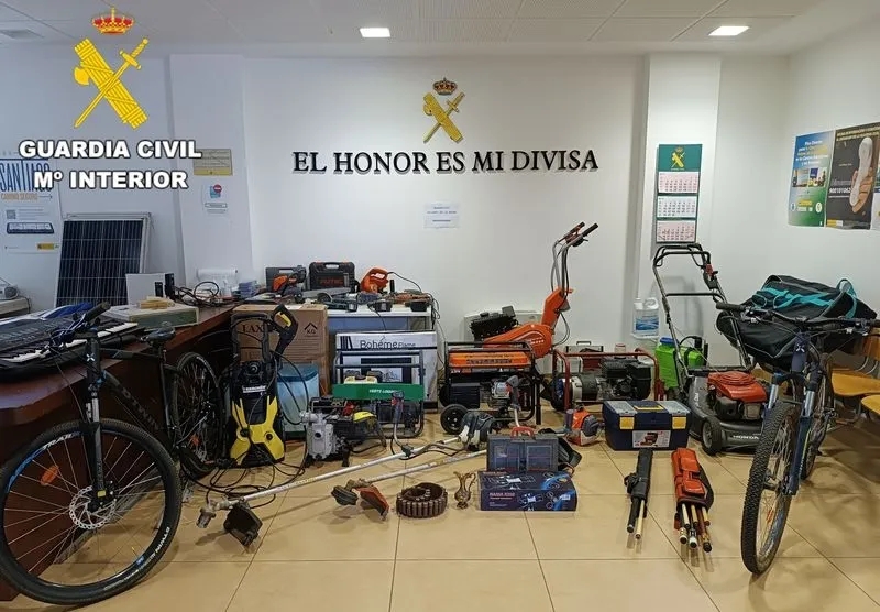 Material robado que ha podido recuperar la Guardia Civil