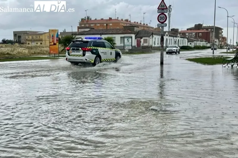 Una gran tormenta anegaba los accesos a Peñaranda