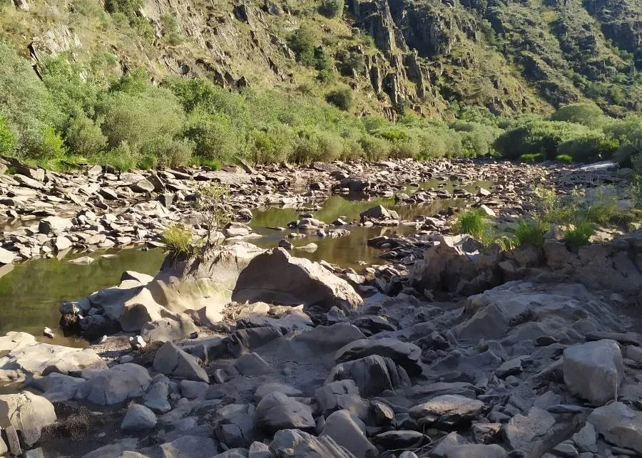 Foto 7 - APCRA denuncia la bajada del caudal del &Aacute;gueda en El Bod&oacute;n y el lodo con el que sale del pantano