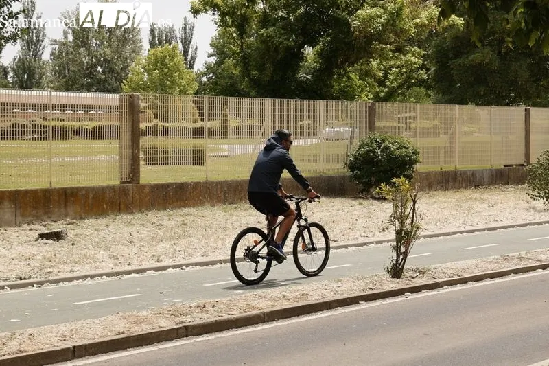 Ciclistas junto al río Tormes. Foto de David Sañudo