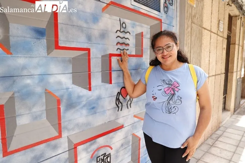 Mural de Cruz Roja Salamanca dedicado a las personas refugiadas. Foto de David Sañudo