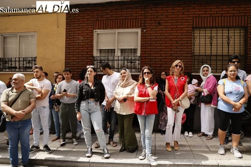 Mural de Cruz Roja Salamanca dedicado a las personas refugiadas. Foto de David Sañudo