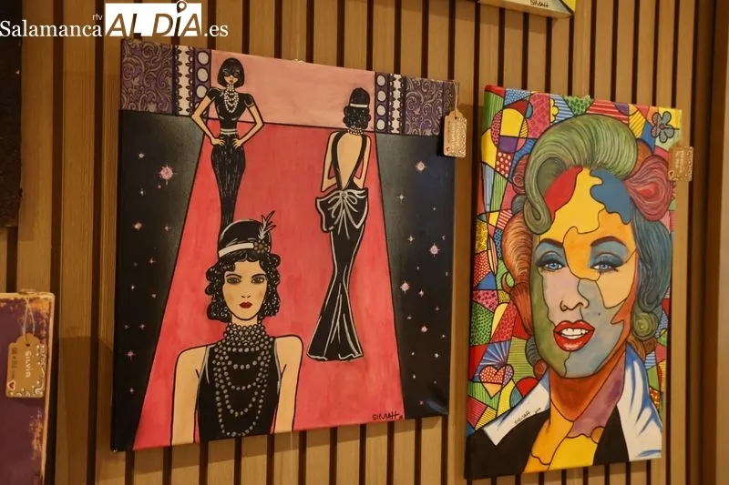 Exposición 'Pinceladas multicolor' de Silvia Herrero en las cafeterías del Hospital Universitario y del Virgen de la Vega. Foto de David Sañudo