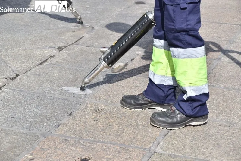 Salamanca estrena un eficaz sistema para retirar chicles de las calles | FOTOS: Vanesa Martins 