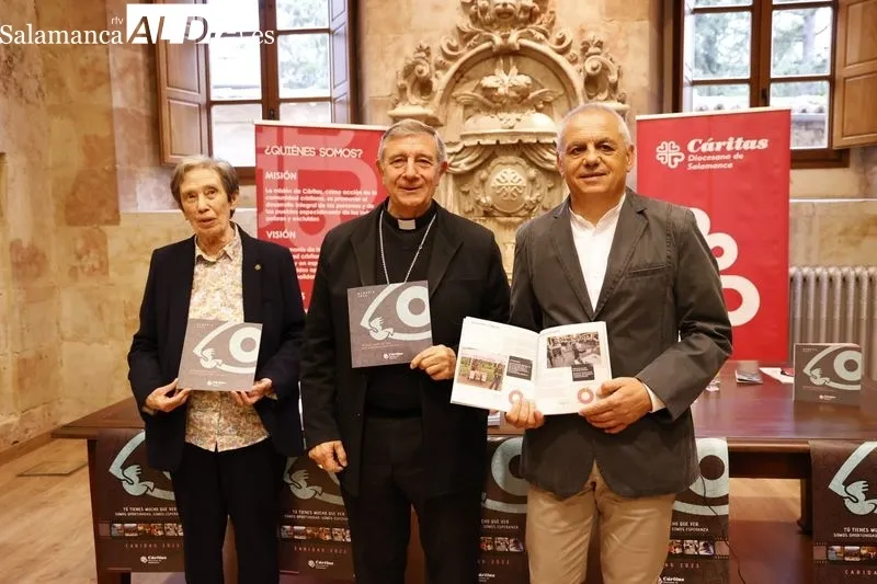 Cáritas Salamanca ha presentado esta mañana su Memoria 2022 en la Casa de la Iglesia, con la presencia del obispo, José Luis Retana Gozalo. Foto de David Sañudo