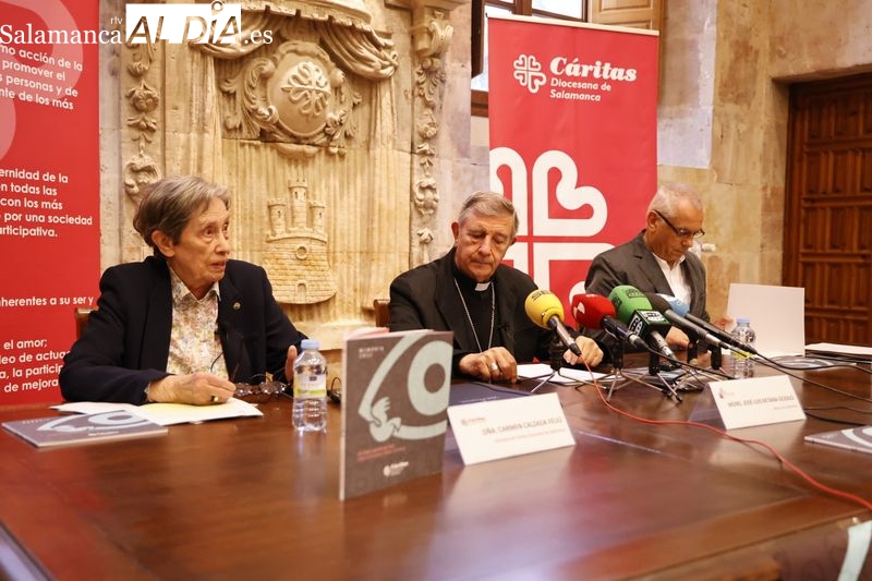 Cáritas Salamanca ha presentado esta mañana su Memoria 2022 en la Casa de la Iglesia, con la presencia del obispo, José Luis Retana Gozalo. Foto de David Sañudo