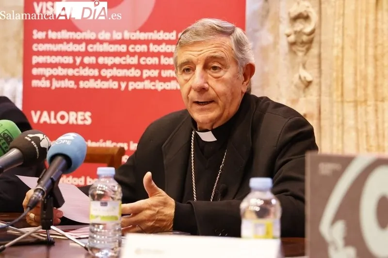 Cáritas Salamanca ha presentado esta mañana su Memoria 2022 en la Casa de la Iglesia, con la presencia del obispo, José Luis Retana Gozalo. Foto de David Sañudo