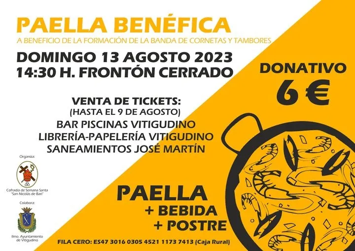 Foto 2 - La Cofrad&iacute;a San Nicol&aacute;s de Bari organiza una paella solidaria para crear una Banda de Cornetas y Tambores