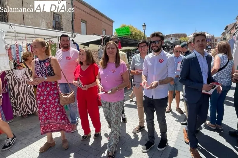 Virginia Barcones visitaba este jueves el mercado semanal en Peñaranda