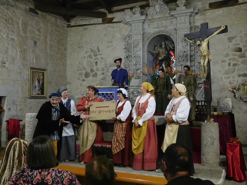 Representación de la obra 'Buscando a Nebrija' en la iglesia de Boada 
