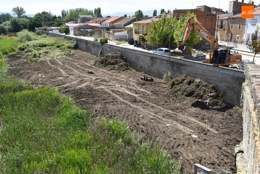 Foto 2 - El Ayuntamiento limpia una vez m&aacute;s la zona del muro de contenci&oacute;n del Puente