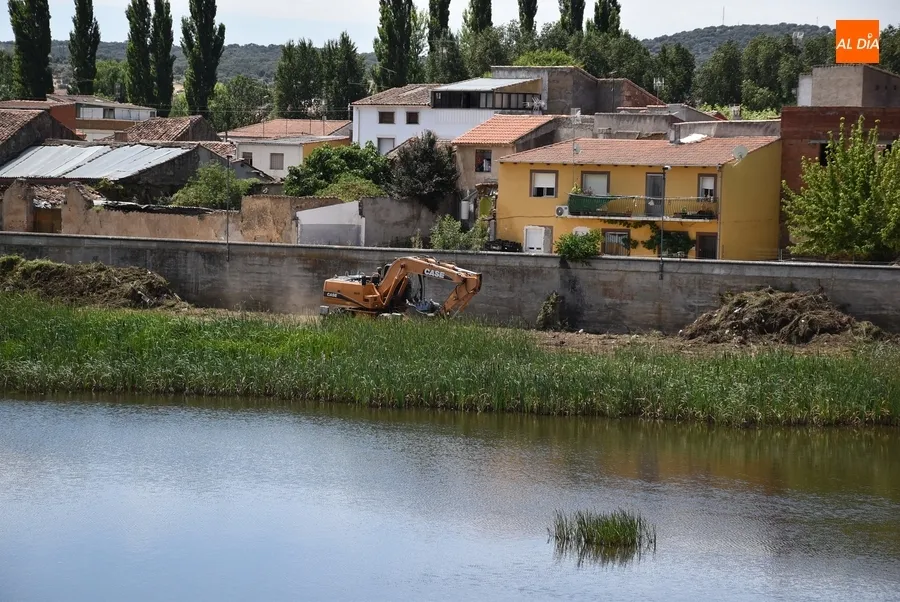 Foto 3 - El Ayuntamiento limpia una vez m&aacute;s la zona del muro de contenci&oacute;n del Puente