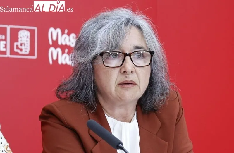 Rueda de prensa de las candidatas al Senado por el PSOE de Salamanca en las próximas elecciones generales del 23 de julio, Elena Diego y Soledad Álvarez. Foto de David Sañudo