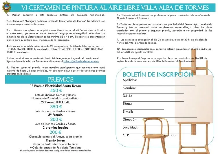 Foto 2 - Abierta la inscripci&oacute;n del VI Certamen de Pintura al Aire libre&rsquo; Villa Alba de Tormes&rsquo;