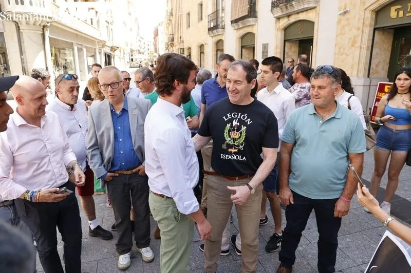 Visita a Salamanca de Juan Luis García-Gallardo, vicepresidente de la Junta y uno de los dirigentes de Vox en Castilla y León. Foto de David Sañudo