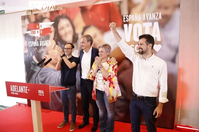 Mitin de José Luis Rodríguez Zapatero, expresidente del Gobierno, en Salamanca. Foto de David Sañudo